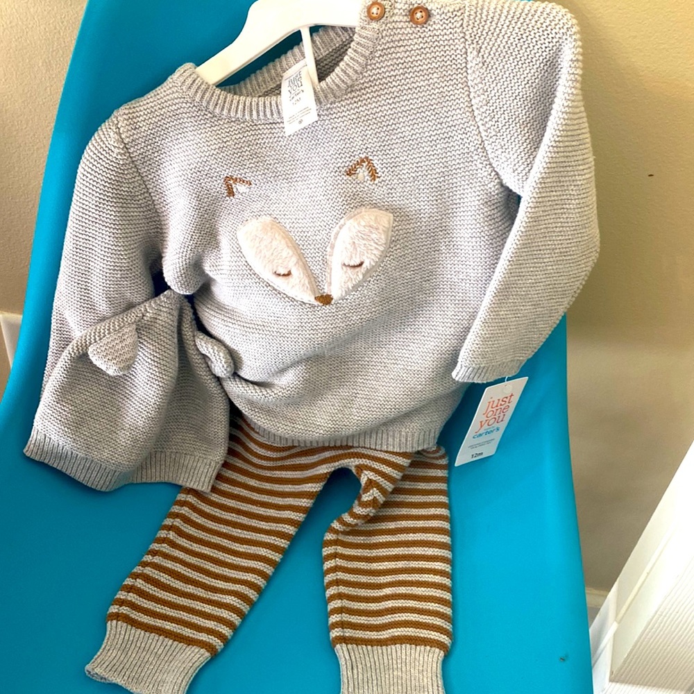 3 pcs 12 mo Carter’s Oeko-Tex fox outfit